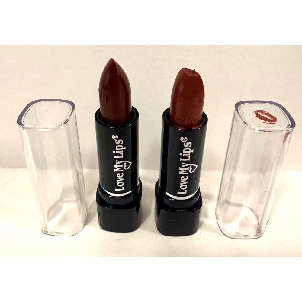 2x Love My Lips Lipstick #440 Wild Berry Frosted #439 Cocoa Bean New Flawed